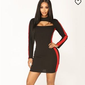 Fashionnova red & black dress